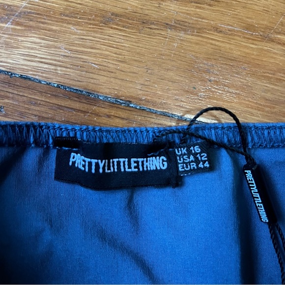 NWT PrettyLittleThing PLT Dusty Blue Boned Corset Size 12 - Picture 7 of 8